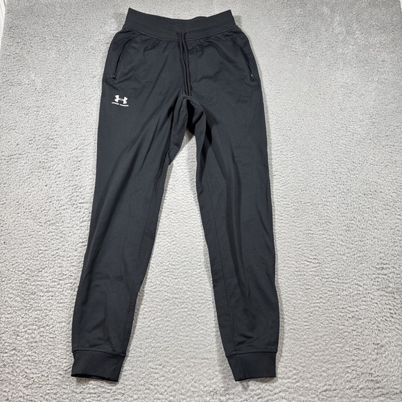 Under Armour Pants Men Sz L Grey Sportstyle Joggers Tapered Coldgear Loose - Picture 1 of 10